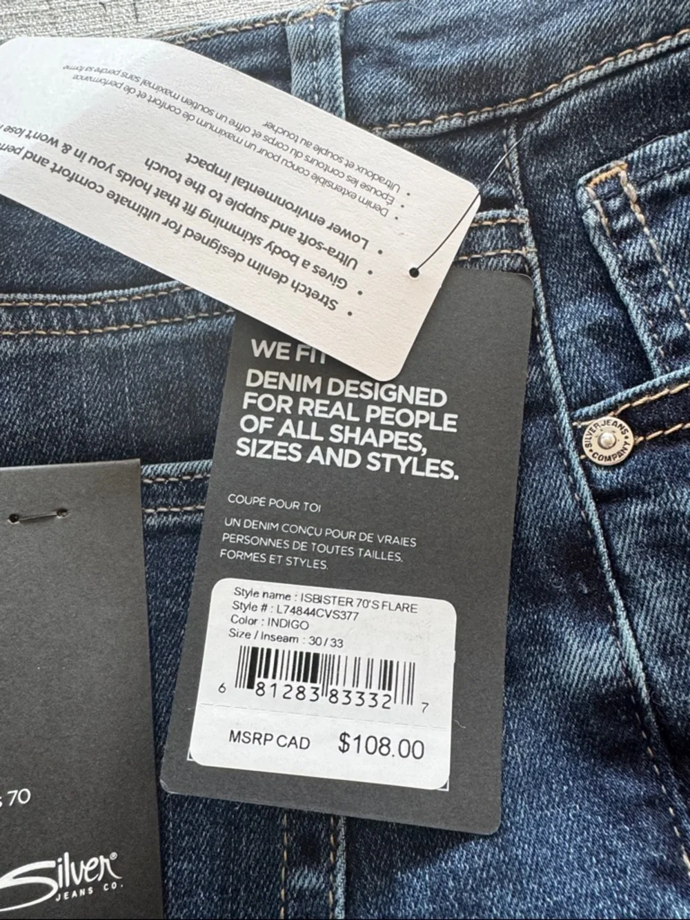 Silver Jeans Dark Blue High-Rise 70's Flare Isbister - Picture 4 of 8